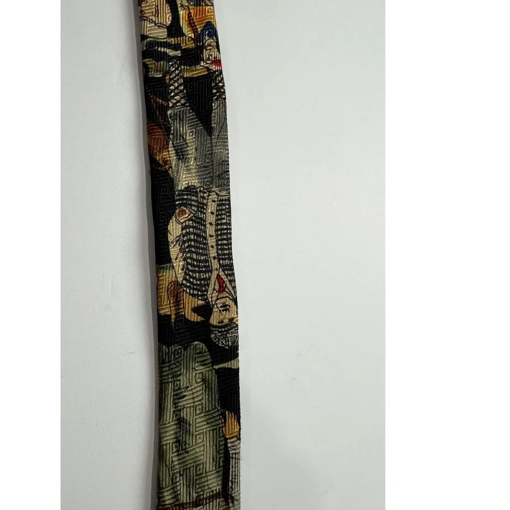 Vintage Tango by Max‎ Raab Necktie Mens OS Black Golf Scene Silk Made in USA E15